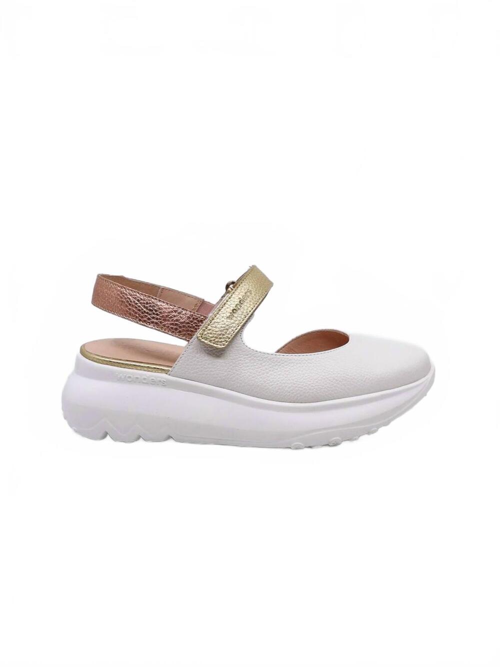 NEW WONDERS women's comb leather platform shoes in off/rame